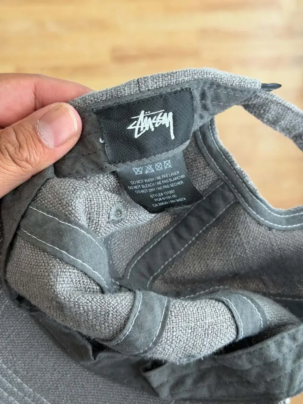 Stussy Stock Low Pro Cap in Washed Black Denim